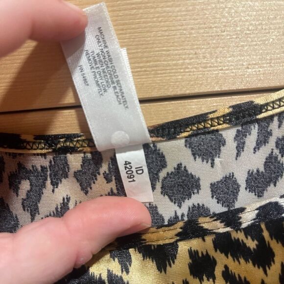 Vintage Victoria’s Secret Cami Chemise Mini Dress Small Leopard Print - Picture 5 of 6